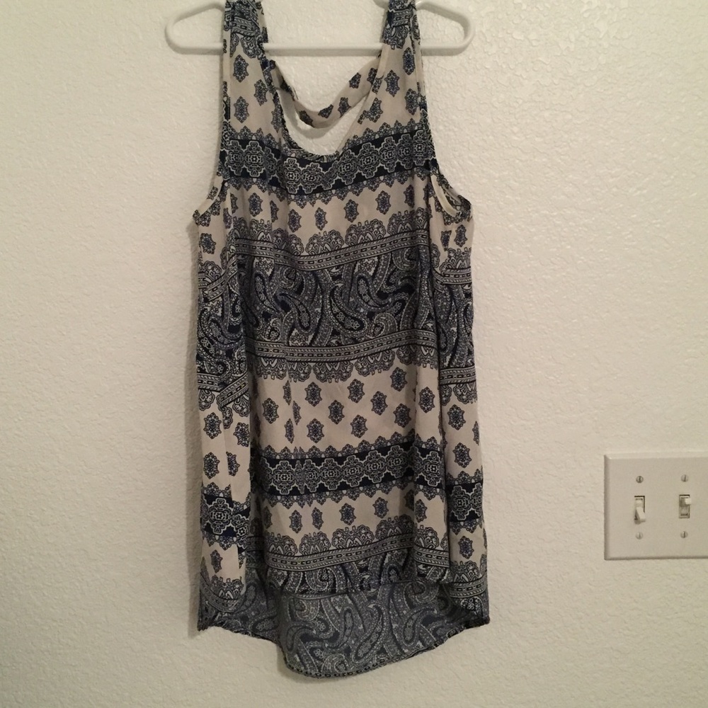 Blue and White Tank Top